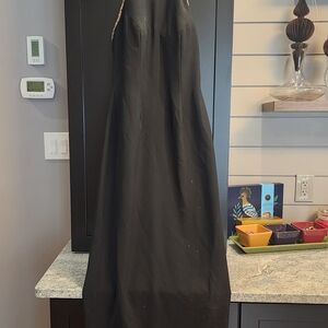 Chic Black Maxi Dress with Gold Accents